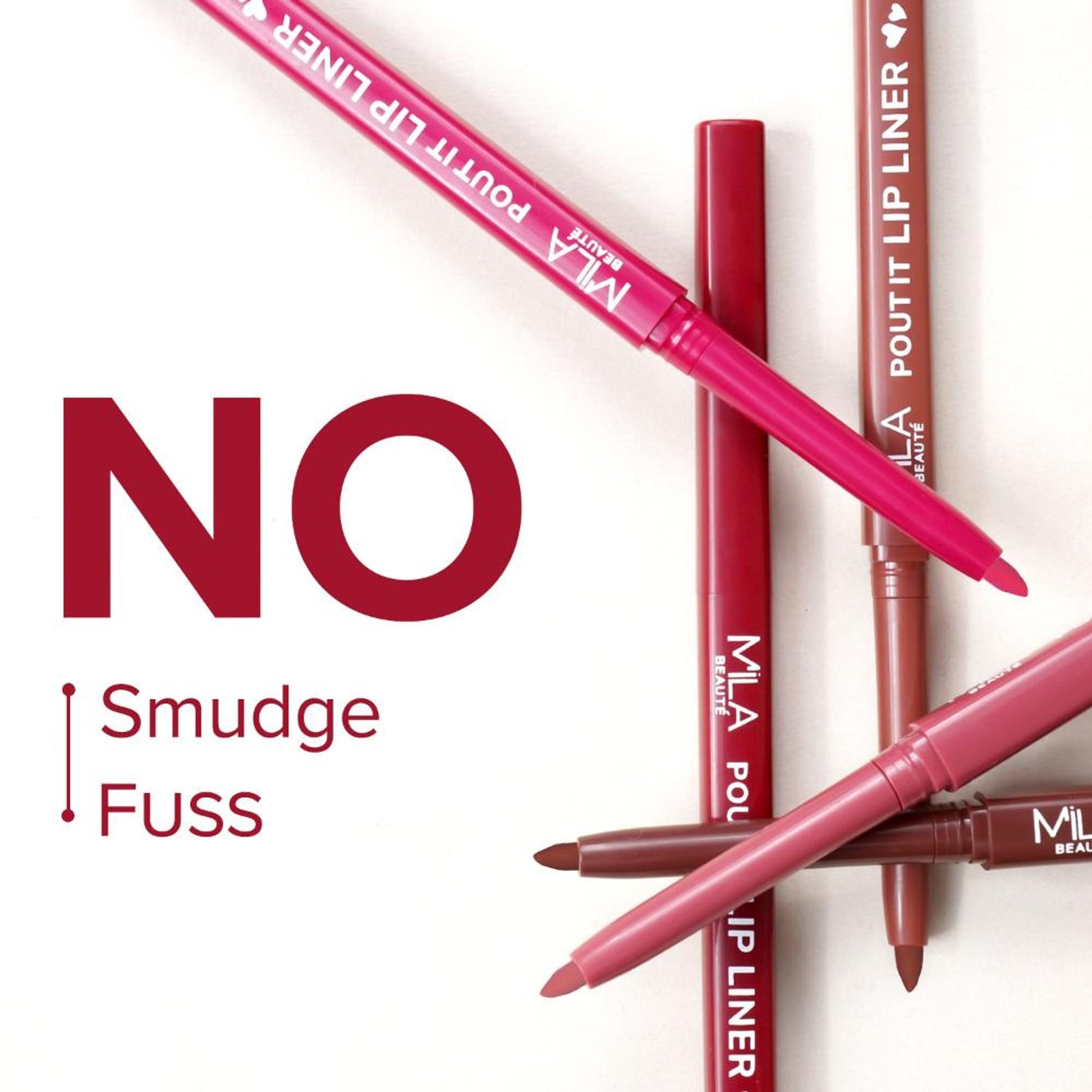 Mila Beauté Pout It Lip Liner Highly Pigmented & Non Drying Enriched With Squalene - Set Of 3