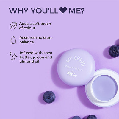 Nykaa Cosmetics Lip Crush Macaron Lip Balm - Blueberry 01