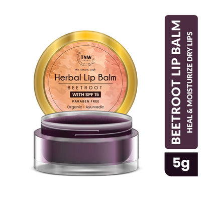 TNW The Natural Wash Herbal Beetroot Lip Balm With SPF 15 For Dry & Soft Lips - Non Sticky