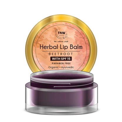 TNW The Natural Wash Herbal Beetroot Lip Balm With SPF 15 For Dry & Soft Lips - Non Sticky