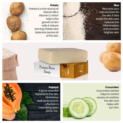 TNW The Natural Wash Handmade Potato Rice Bathing Soap For Oily SkinReduces Tanning & Pigmentation