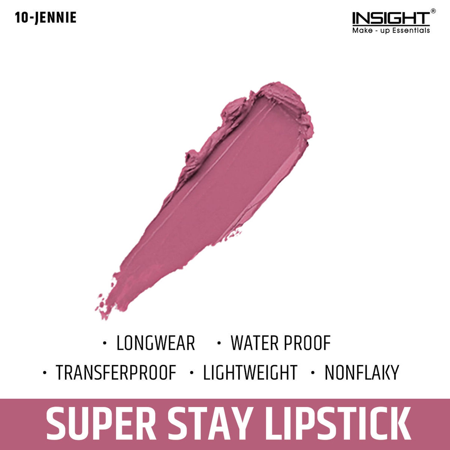 Insight Cosmetics Super Stay Lipstick, Long Lasting Lightweight Transferproof Formula - Jennie