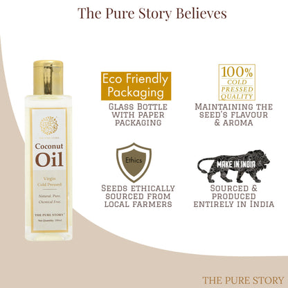 The Pure Story Natural Cold Pressed Coconut Hair Oil