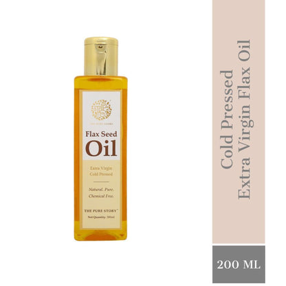 The Pure Story Natural Cold Pressed Flax Seed Oil for Hair & Skin Rich In Omega 3