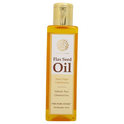 The Pure Story Natural Cold Pressed Flax Seed Oil for Hair & Skin Rich In Omega 3