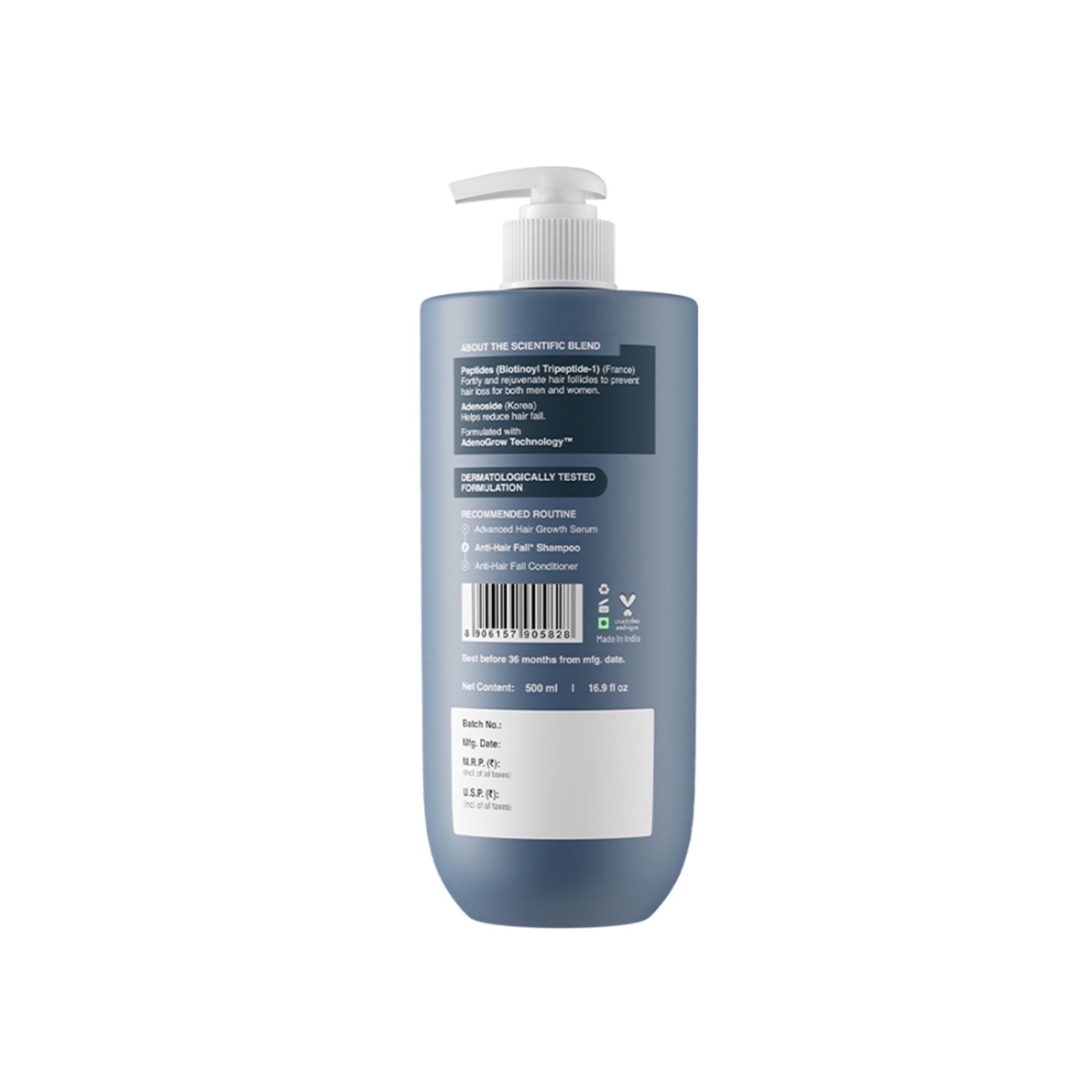 Bare Anatomy Anti-Hair Fall Shampoo 5X Hair Fall Control With Peptides