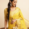 Dhiyona GR Women's Kashmira Yellow Cotton Silk Saree