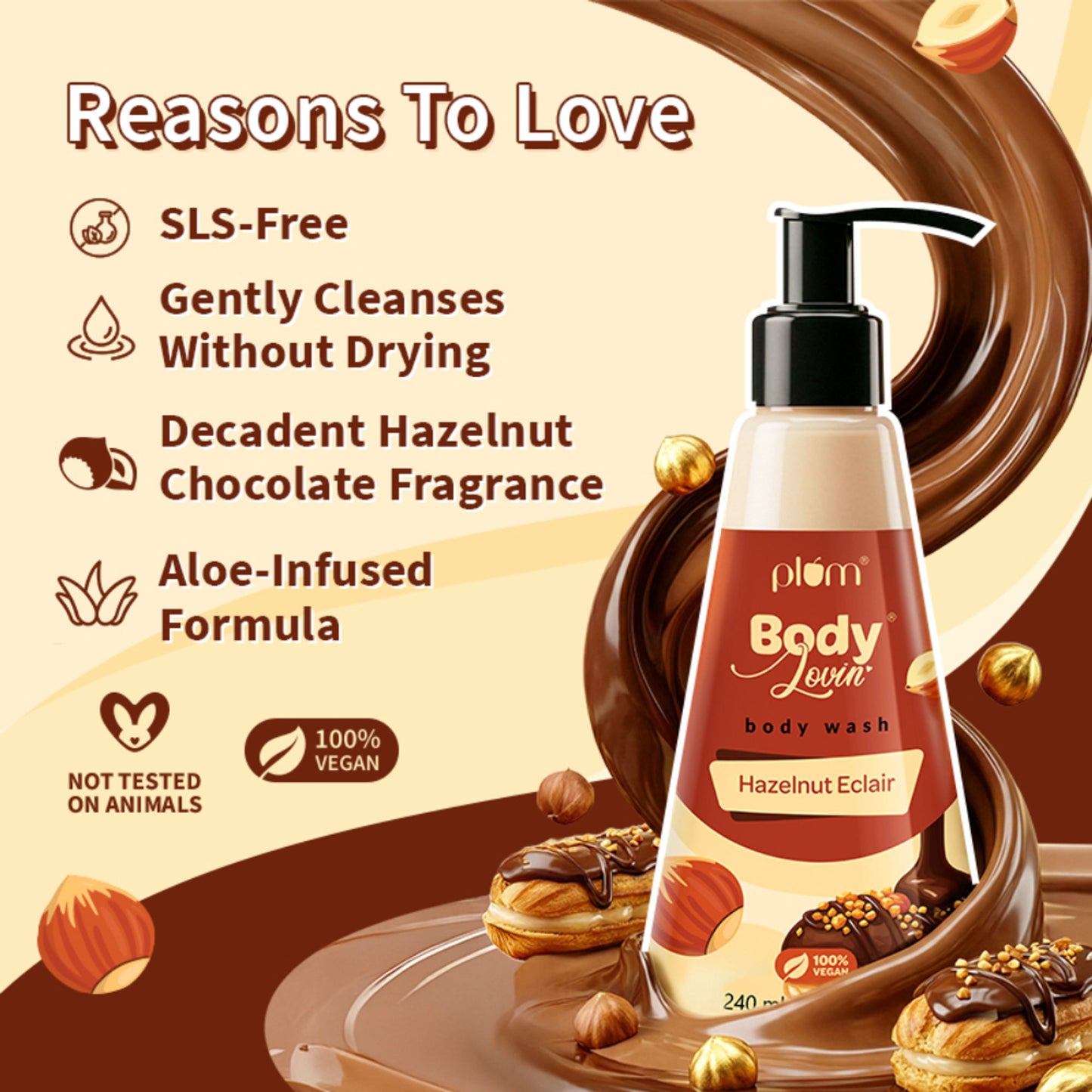 Plum BodyLovin' Hazelnut Eclair Body Wash | 240ml