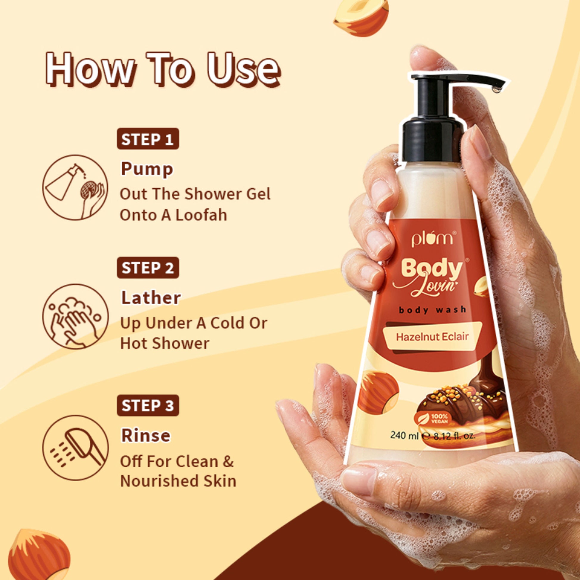 Plum BodyLovin' Hazelnut Eclair Body Wash | 240ml