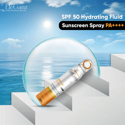 Eleganz Professional Hydrating Sunscreen Spray SPF 50 PA++++ With Hyaluronic Acid, Aloe Vera Extract