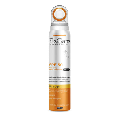 Eleganz Professional Hydrating Sunscreen Spray SPF 50 PA++++ With Hyaluronic Acid, Aloe Vera Extract