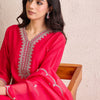 Dhiyona IE Women Floral Yoke Design Regular Liva Kurta with Trousers & With Dupatta