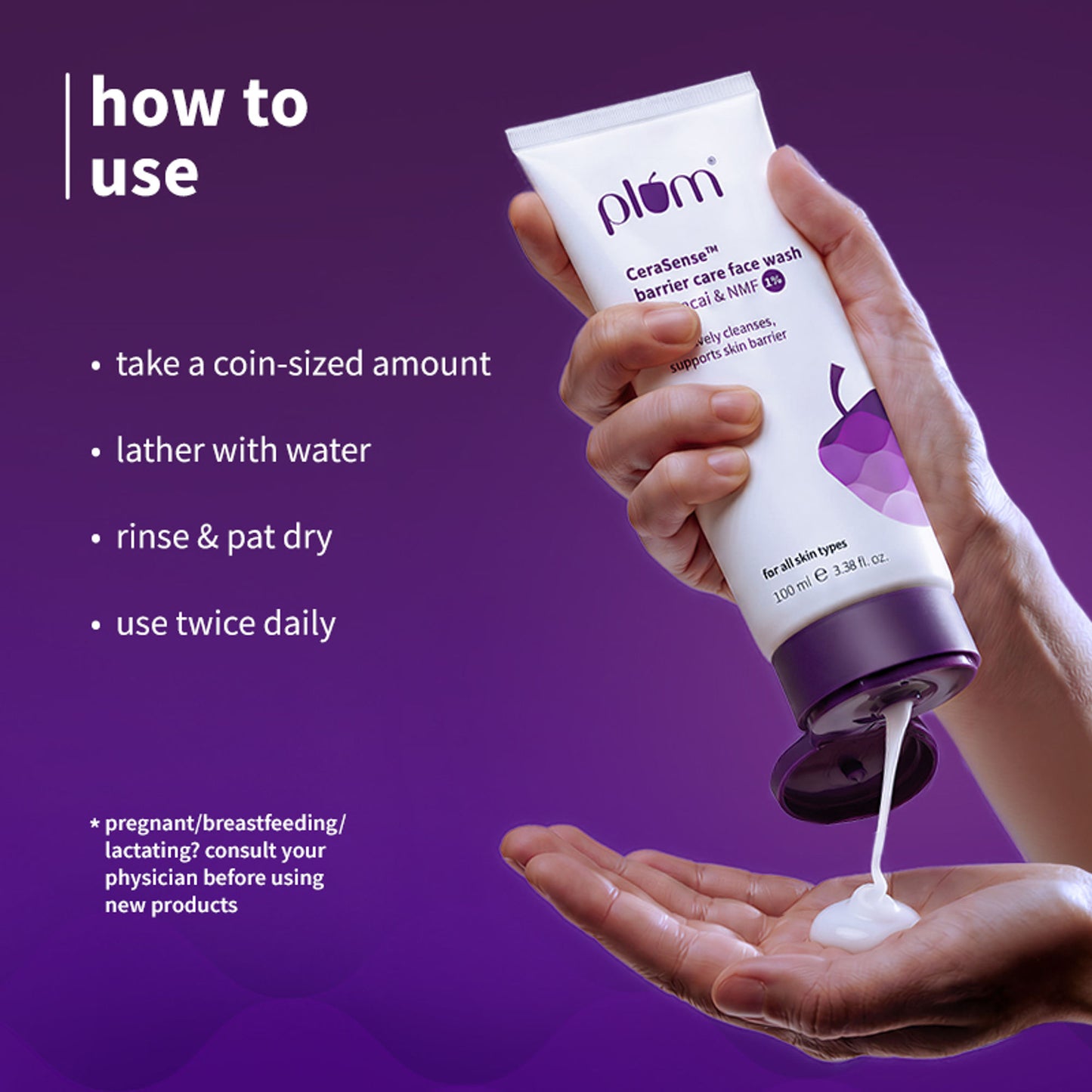 Plum CeraSenseTM Barrier Care Face Wash with Acai & 1% NMF