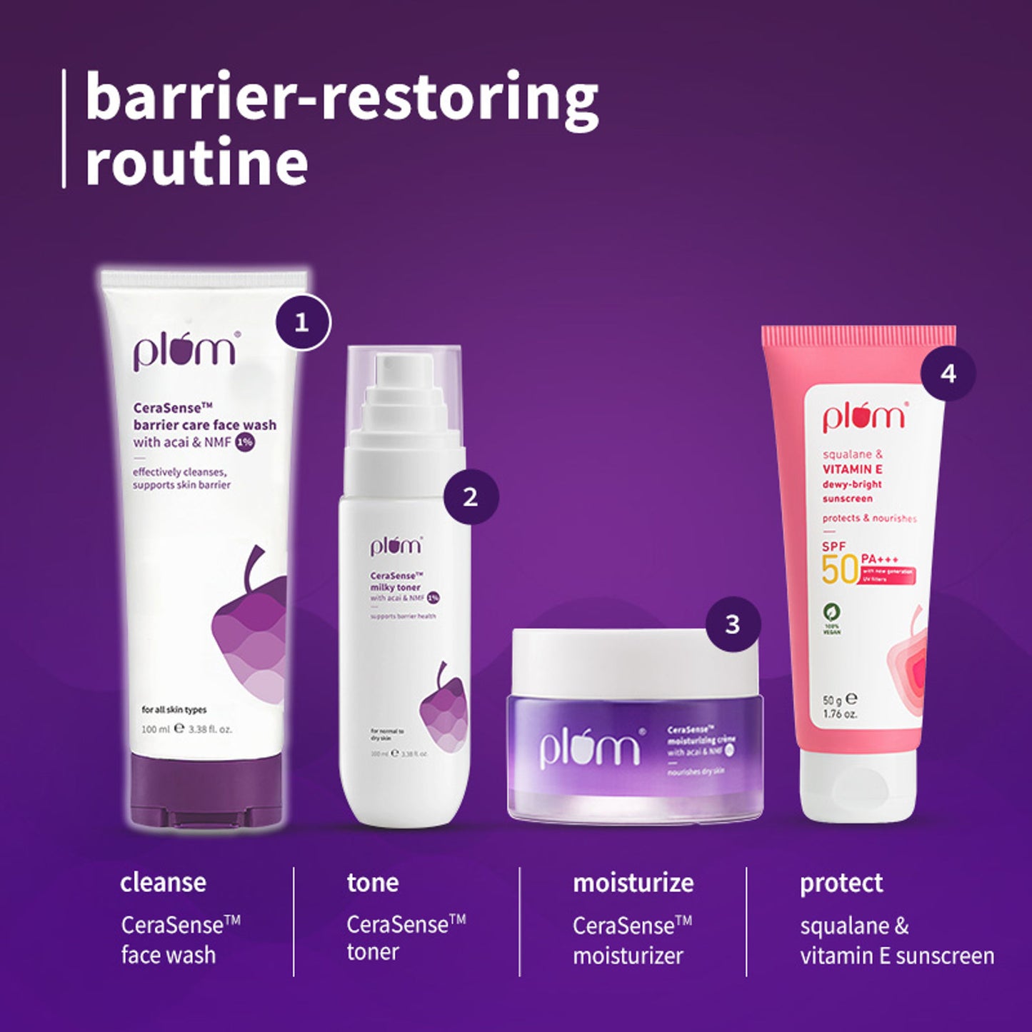Plum CeraSenseTM Barrier Care Face Wash with Acai & 1% NMF