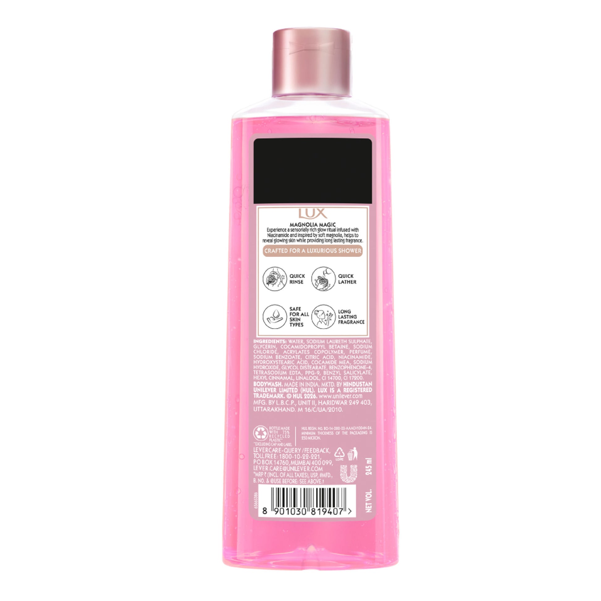 Lux French Rose Fragrance & Almond Oil Bodywash Shower Gel