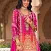 Indyancart IE Floral Embroidered Zari Straight Kurti With Palazzos And Dupatta