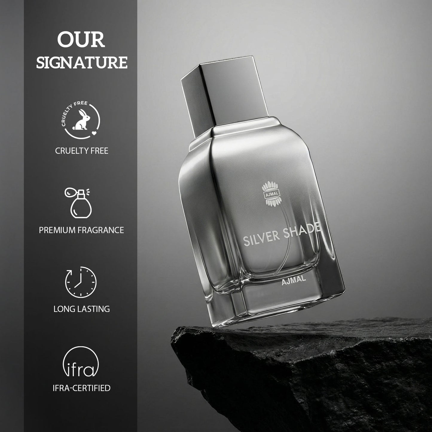 Ajmal Silver Shade Perfume Fresh Citrus Woody Musk Scent Luxury Giftset