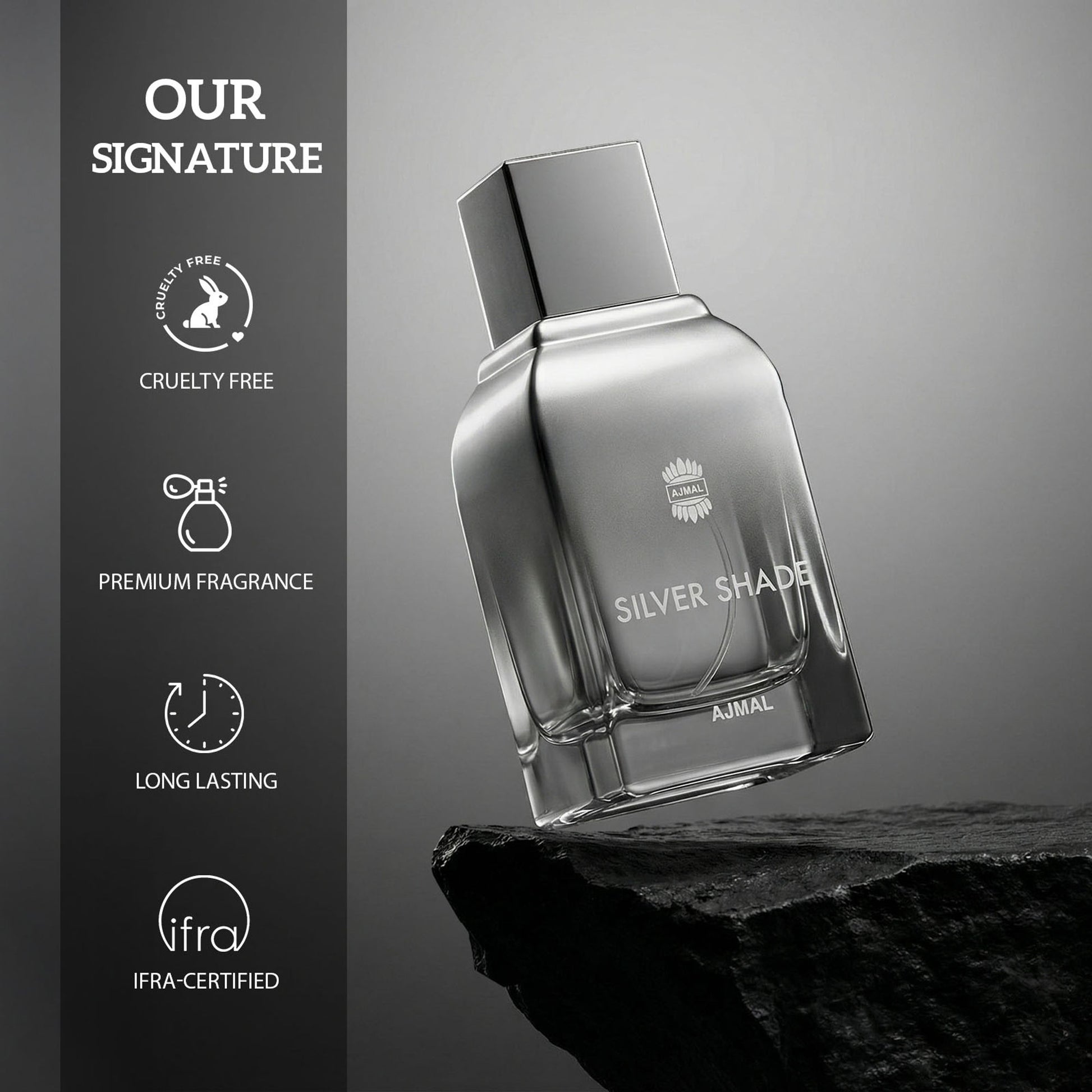 Ajmal Silver Shade Perfume Fresh Citrus Woody Musk Scent Luxury Giftset