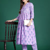 Dhiyona IE Floral Printed Regular Pure Cotton Kurta with Trousers