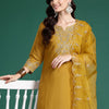 Dhiyona IE Ethnic Motifs Embroidered Regular Gotta Patti Kurta with Trousers & With Dupatta