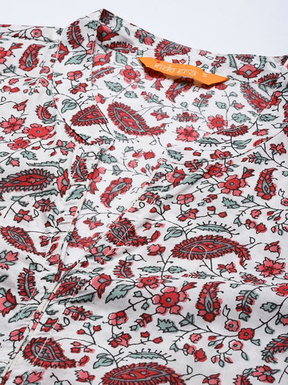 Paisley Printed Pure Cotton Kurta with Trousers