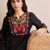 Dhiyona IE Women Yoke Design Empire Thread Work Liva Kurta with Trousers