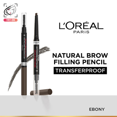 L'Oreal Paris Infallible 24H Brow Filling Triangular Pencil - 1.0 Ebony