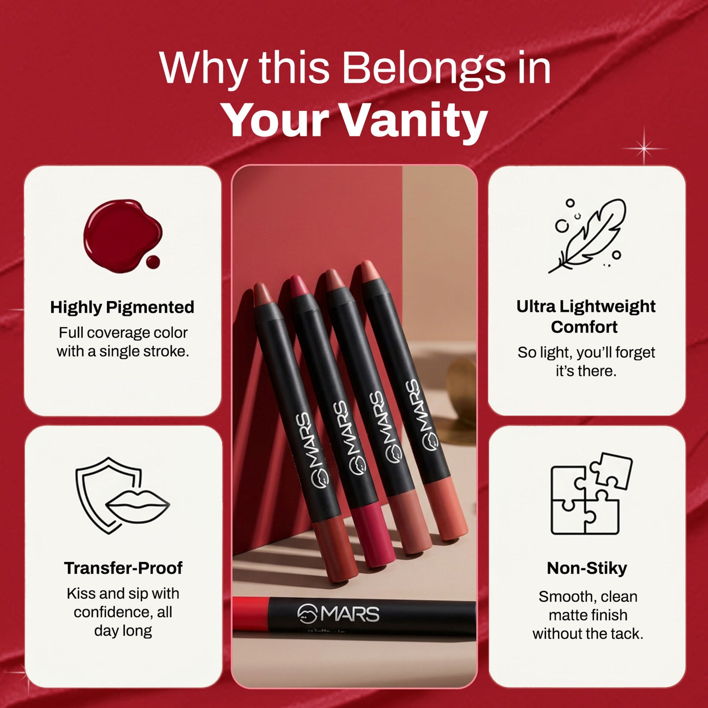 MARS Won't Smudge Won't Budge Lip Crayon - Boss Lady