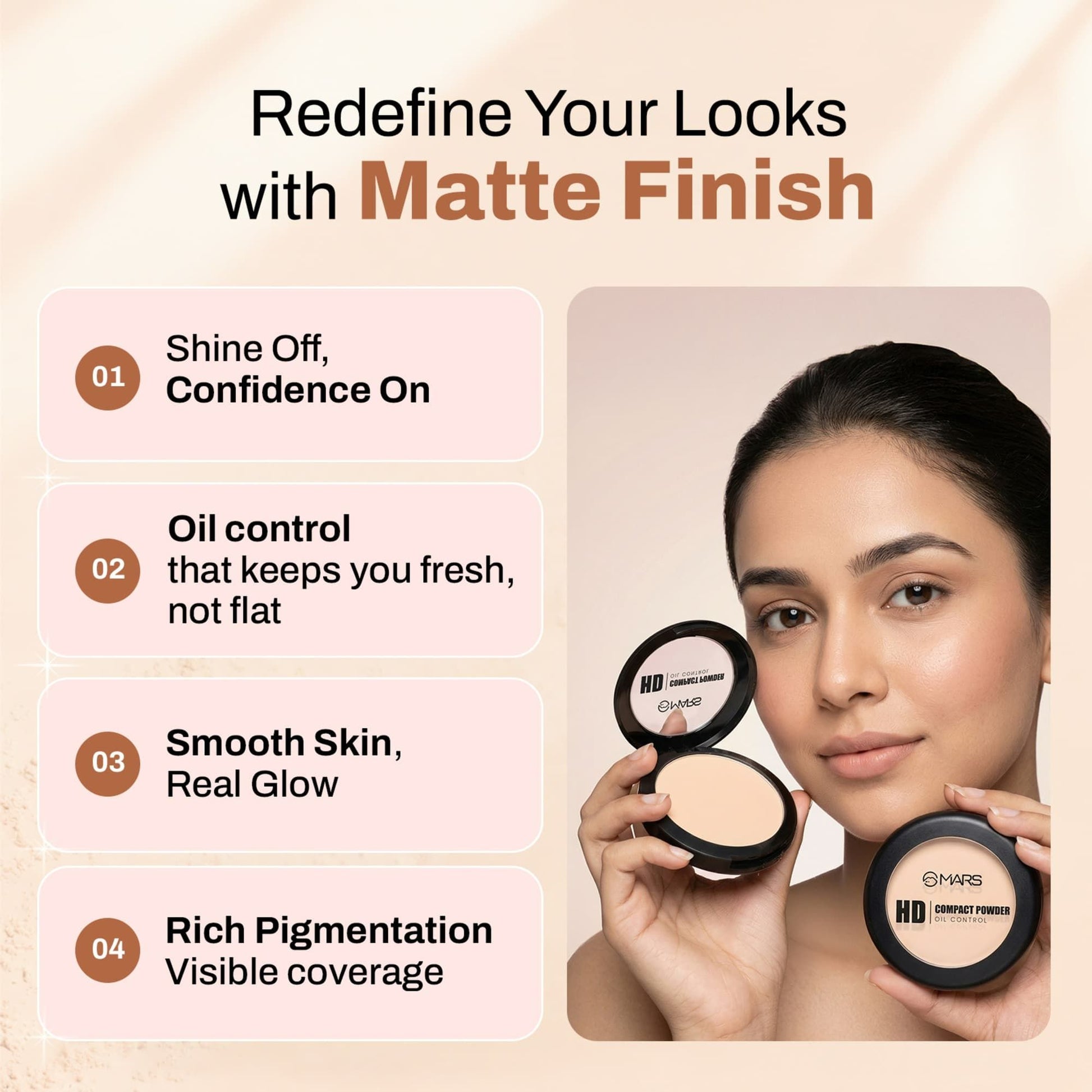 MARS HD Mattifying Compact Powder - 06 Cocoa