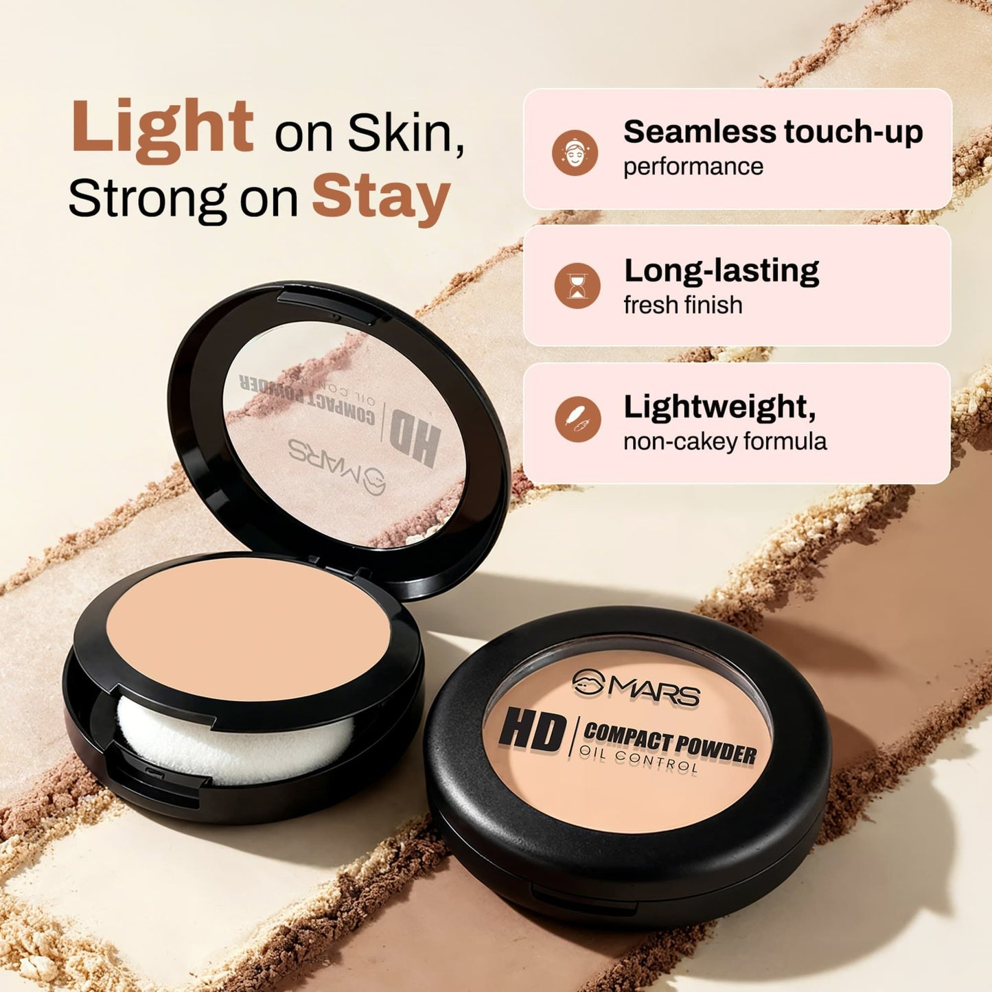 MARS HD Mattifying Compact Powder - 07-Biscoff