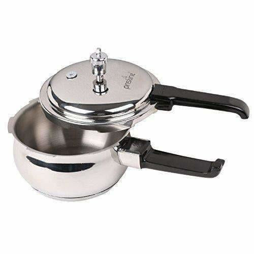 Stainless Steel Handi Pressure Cooker, Silver - 2.5 Litres