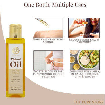 The Pure Story Natural Cold Pressed Oil for Hair & Skin with Walnut