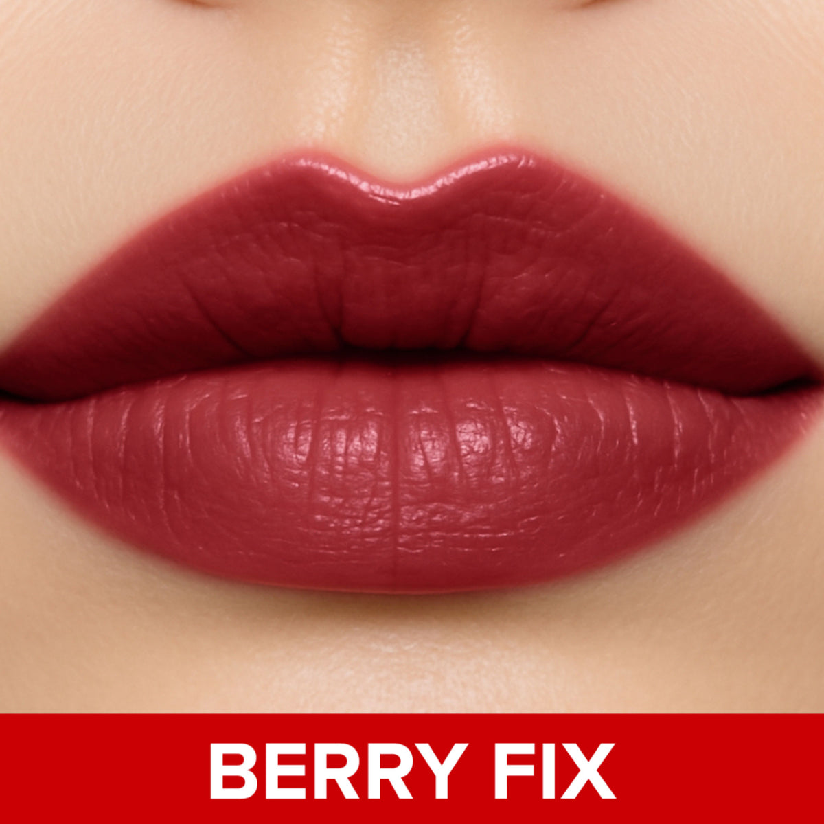 Daily Life Forever52 Satin Finish Lip Paint in Berry Fix, showing a close-up of the deep berry-colored lip product.