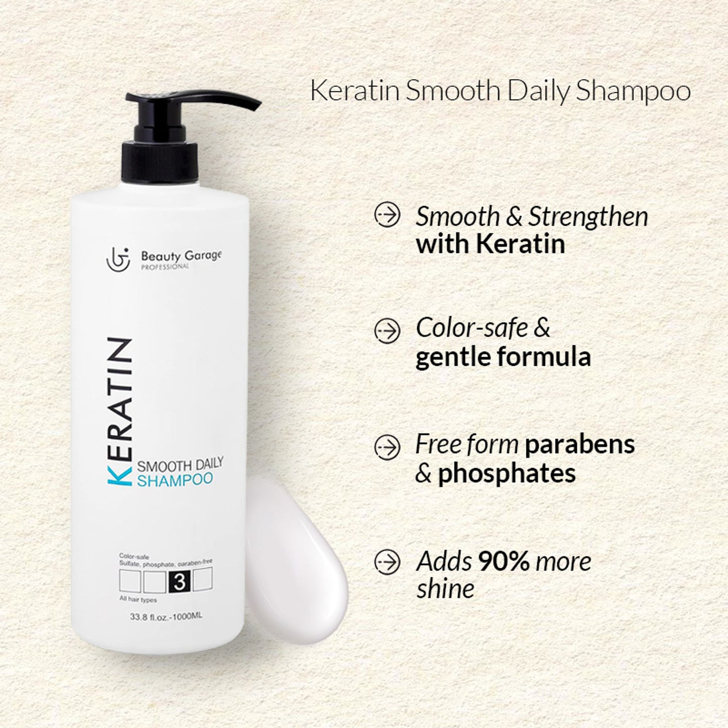 Beauty Garage Keratin Smooth Daily Shampoo