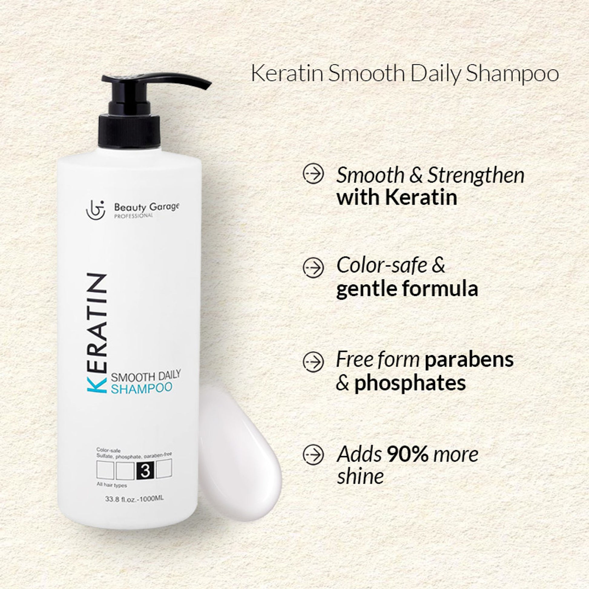 Beauty Garage Keratin Smooth Daily Shampoo
