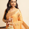 Dhiyona GR Women's Kashmira Peach Orange Cotton Silk Saree
