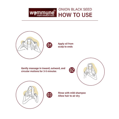 Wommune Pure Onion Blackseed Hair Oil For Hair Growth