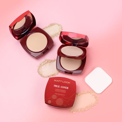 Matt look True Cover Super Blendable Compact Powder - Almond Beige