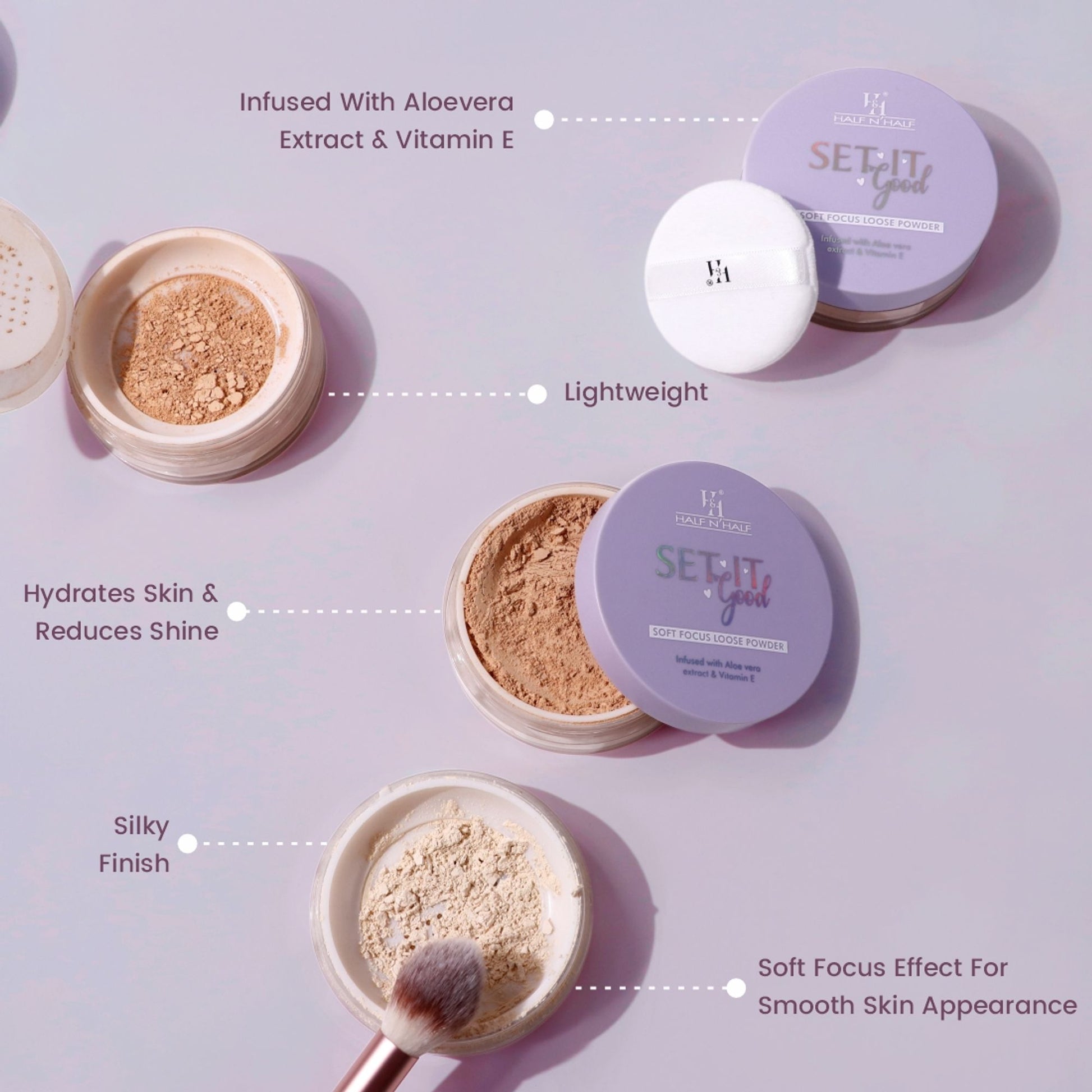 Half N Half Set It Good Soft Focus Loose Powder - Medium Deep
