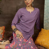 Dhiyona IE Floral Printed Notch Neck Pure Cotton Straight Kurta With Trousers