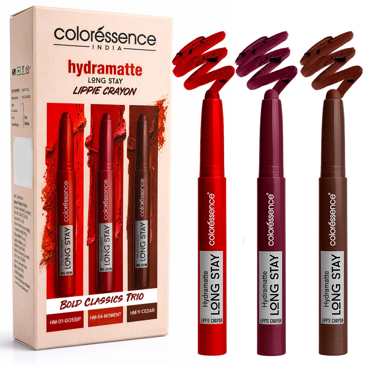 Coloressence Hydra Matte Lip Crayon - Bold Classics Trio