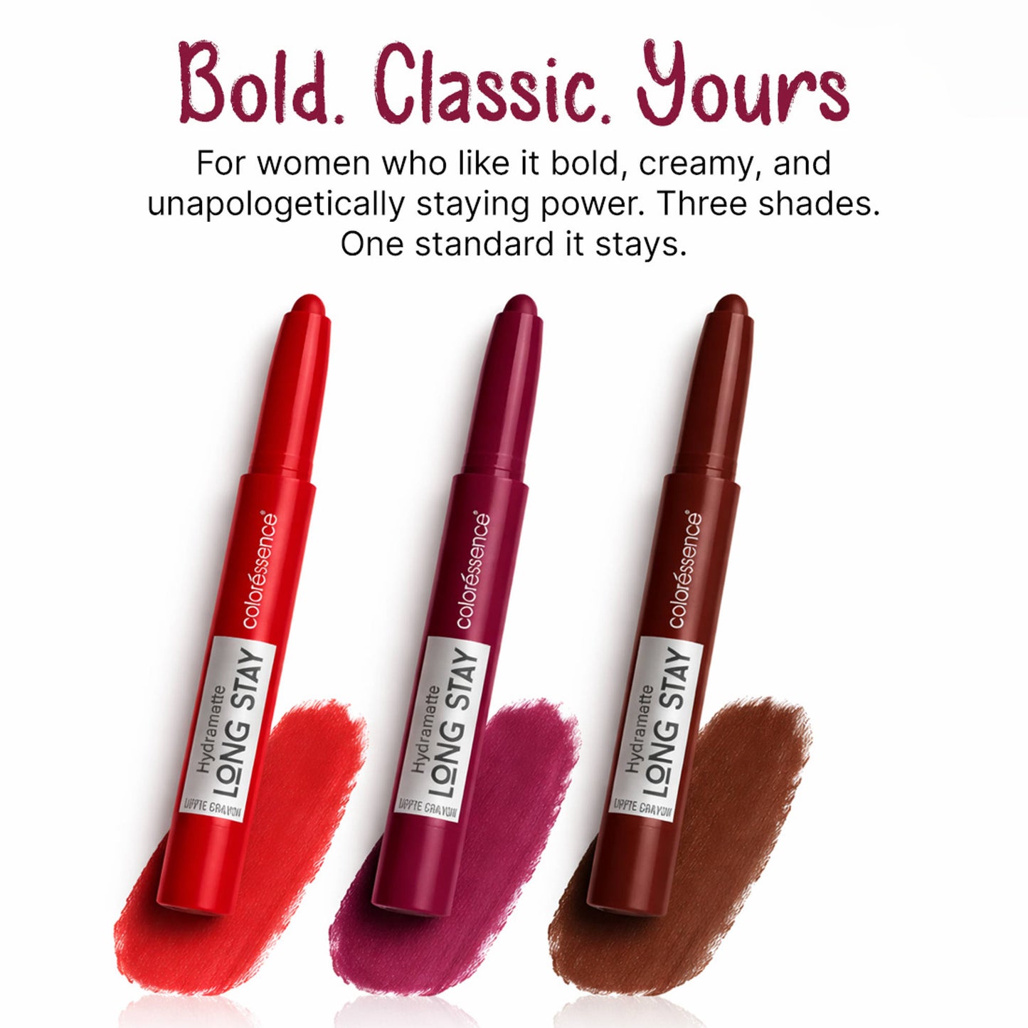 Coloressence Hydra Matte Lip Crayon - Bold Classics Trio