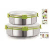 Stainless Steel Airtight & Leak Proof Containers Set, 1300 ml & 1750 ml, Set Of 2