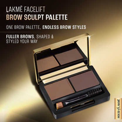 Lakme Facelift Brow Sculpt Palette With Dual Applicator, Natural Matte Finish