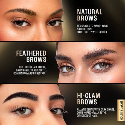 Lakme Facelift Brow Sculpt Palette With Dual Applicator, Natural Matte Finish