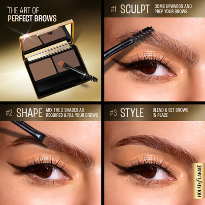 Lakme Facelift Brow Sculpt Palette With Dual Applicator, Natural Matte Finish
