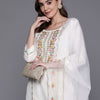 Dhiyona IE Women Embroidered Thread Work Pure Cotton Kurta with Trousers & With Dupatta