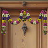 Multi-Colour Hanging Artificial Flower Toran for Main Door Entrance, Reusable Thoran for Pooja Mandir, Living Room & Home Décor, Bandarwal for Festival Decoration (48x22 inch)