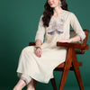 Indyancart IE Embroidered Panelled Thread Work Kurta with Trousers