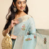 Dhiyona GR Women's Kashmira Sky Cotton Silk Saree